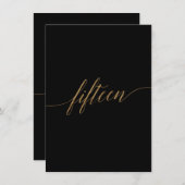 Elegant Gold- en zwarte-tafelnummer 15 (Voorkant / Achterkant)