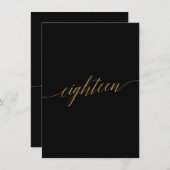 Elegant Gold- en zwarte-tafelnummer achttien (Voorkant / Achterkant)
