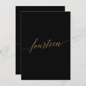 Elegant Gold- en zwarte-tafelnummer veertien (Voorkant / Achterkant)