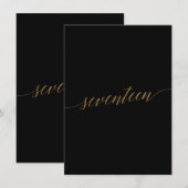 Elegant Gold- en zwarte-tafelnummer zeventien (Voorkant / Achterkant)