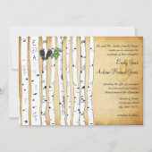 Elegant Gold Enchanted Forest Birch Tree Wedding Kaart (Voorkant)