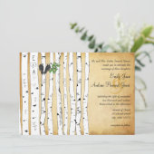 Elegant Gold Enchanted Forest Birch Tree Wedding Kaart (Staand voorkant)