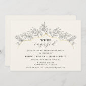 Elegant Gold Engagement Party Kaart (Voorkant / Achterkant)