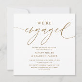 Elegant Gold Engagement Party - Uitnodiging tot ui (Voorkant)
