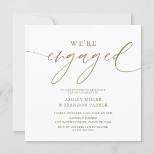 Elegant Gold Engagement Party - Uitnodiging tot ui