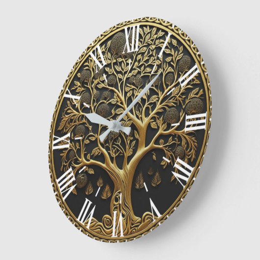 Elegant Gold Engraved Tree Grote Klok (Hoek)