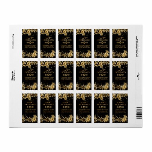 Elegant Gold-etiket voor kerstretourzending Etiket (Full Sheet)
