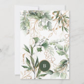 Elegant Gold Eucalyptus Boho Emerald Green Circles Kaart (Achterkant)