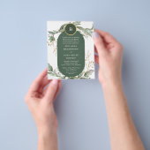 Elegant Gold Eucalyptus Budget Boho Moss Green Flyer (Hand)