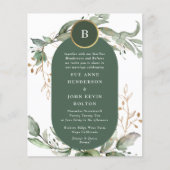 Elegant Gold Eucalyptus Budget Boho Moss Green Flyer (Voorkant)