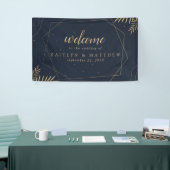 Elegant Gold Eucalyptus Geometric Wedding Party Spandoek (Beurs)
