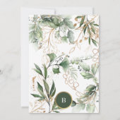 Elegant Gold Eucalyptus Greenery Boho Moss Green Kaart (Achterkant)