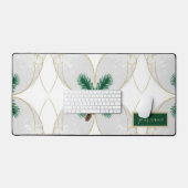 Elegant Gold Eucalyptus Holiday Desk Mat & Cork Co (Keyboard & Muis)