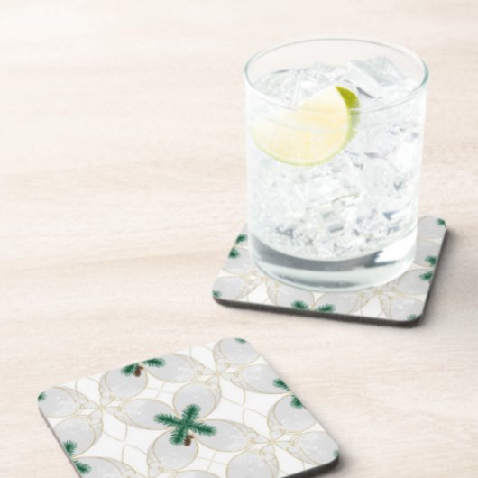 Elegant Gold Eucalyptus MerryMist Holiday Cork Coa Bier Onderzetter