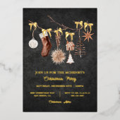 Elegant Gold Evening Folie kerstkantoor Invitat Uitnodiging (Voorkant)