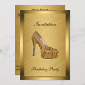 Elegant Gold Event Invitation Kaart (Voorkant / Achterkant)