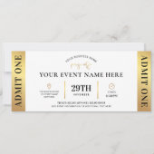 Elegant Gold Event Ticket Business Logo Geef er ee Kaart (Voorkant)