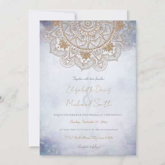 Elegant Gold Eye Sun Moon Mandala Design Kaart (Voorkant)