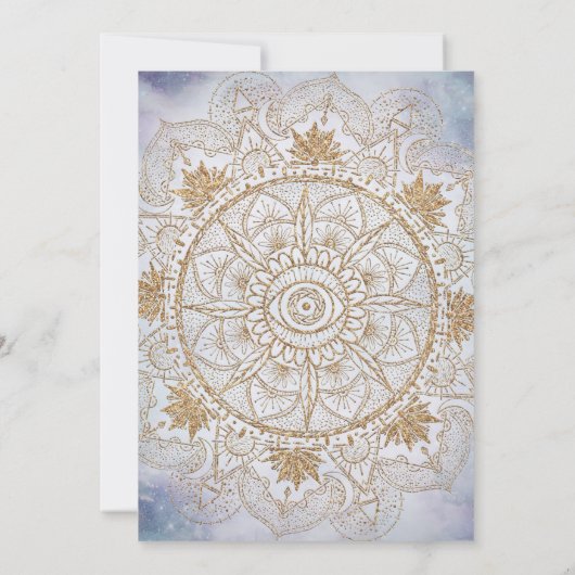 Elegant Gold Eye Sun Moon Mandala Design Kaart (Achterkant)