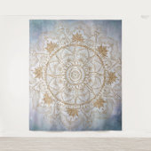 Elegant Gold Eye Sun Moon Mandala Design Wandkleed (Voorkant)