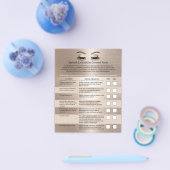 Elegant Gold Eyelash Extensions Liability Waiver Flyer (Enkel)