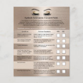 Elegant Gold Eyelash Extensions Liability Waiver Flyer (Voorkant)