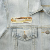 Elegant Gold Fabric-like Magnetic Name Badge (In situ)