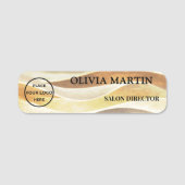 Elegant Gold Fabric-like Magnetic Name Badge (Voorkant)