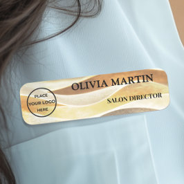 Elegant Gold Fabric-like Magnetic Name Badge