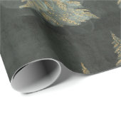 Elegant Gold Fairylight Pine Trees Kerstmis Cadeaupapier (Rol Hoek)