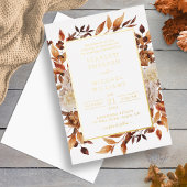 Elegant Gold Fall Wedding Folie Uitnodiging