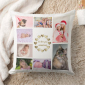 Elegant Gold Family Foto Collage Moederdag Kussen (Deken)