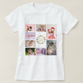 Elegant Gold Family Foto Collage Moederdag T-shirt