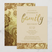 Elegant Gold Family Reunion Kaart (Voorkant / Achterkant)