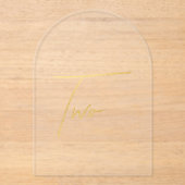 Elegant Gold Faux Foil Arch Acrylic Table Number Acryl Uitnodigingen (Voorkant)