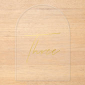 Elegant Gold Faux Foil Arch Acrylic Table Number Acryl Uitnodigingen (Voorkant)