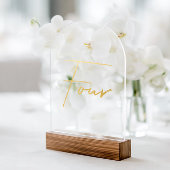 Elegant Gold Faux Foil Arch Acrylic Table Number Acryl Uitnodigingen