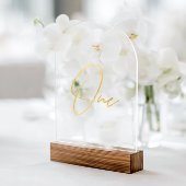 Elegant Gold Faux Foil Arch Acrylic Table Number Acryl Uitnodigingen