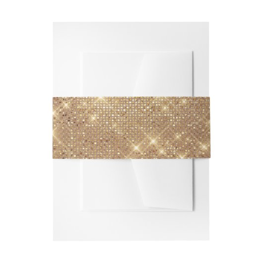 Elegant Gold Faux Glitter Wedding Invitation Uitnodigingen Wikkel (Voorkant Voorbeeld)