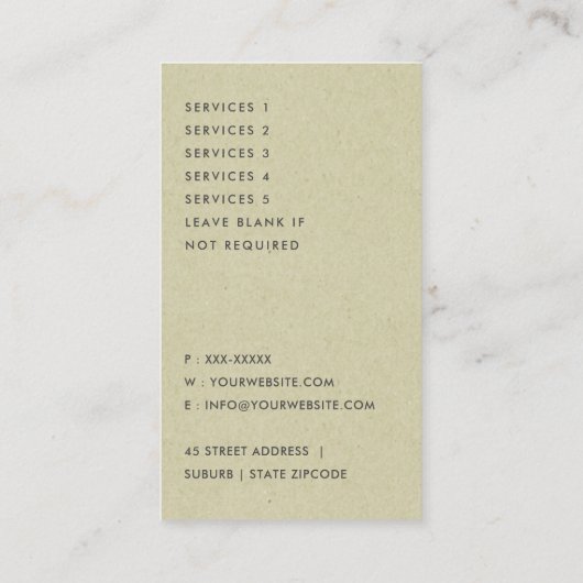 ELEGANT GOLD FAUX KRAFT WERELDKAART PERSONALISEERD VISITEKAARTJE (Achterkant)