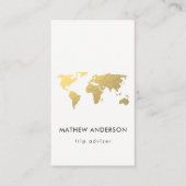 ELEGANT GOLD FAUX KRAFT WERELDKAART PERSONALISEERD VISITEKAARTJE (Voorkant)