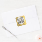 ELEGANT GOLD FAUX SKIMMER CHEF COOKING HOMEMAMAED VIERKANTE STICKER (Envelop)