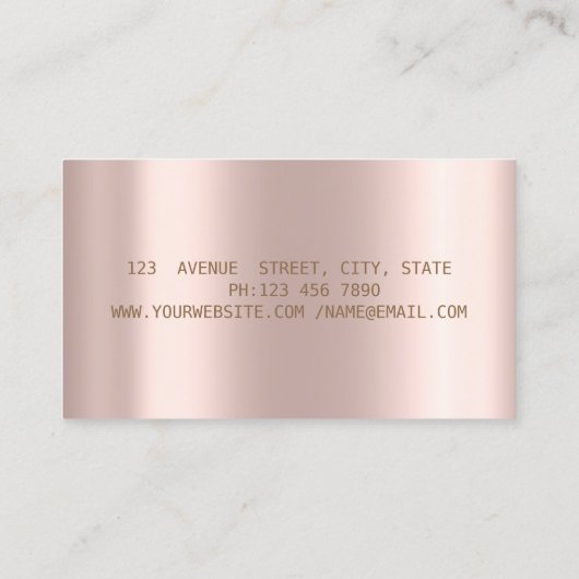 Elegant Gold Feather Notary Roos Gold Glitter Visitekaartje (Achterkant)