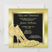Elegant Gold Fifty & Fabulous verjaardagsfeestje Kaart (Voorkant)
