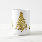 Elegant Gold Filigree Holiday kerstboom Koffiemok (Center)