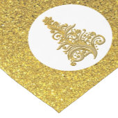 Elegant Gold Filigree kerstboom op Glitter Korte Tafelloper (Hoek)