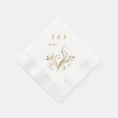 Elegant Gold Filigree & Leaf Flourish Wedding Servet (Hoek)