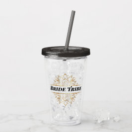 Elegant Gold Filigree Lijst| Monogram bruiloft Acryl Drinkbeker