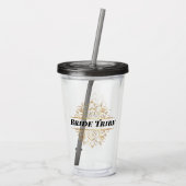 Elegant Gold Filigree Lijst| Monogram bruiloft Acryl Drinkbeker (Achterkant)