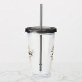 Elegant Gold Filigree Lijst| Monogram bruiloft Acryl Drinkbeker (Rechts)